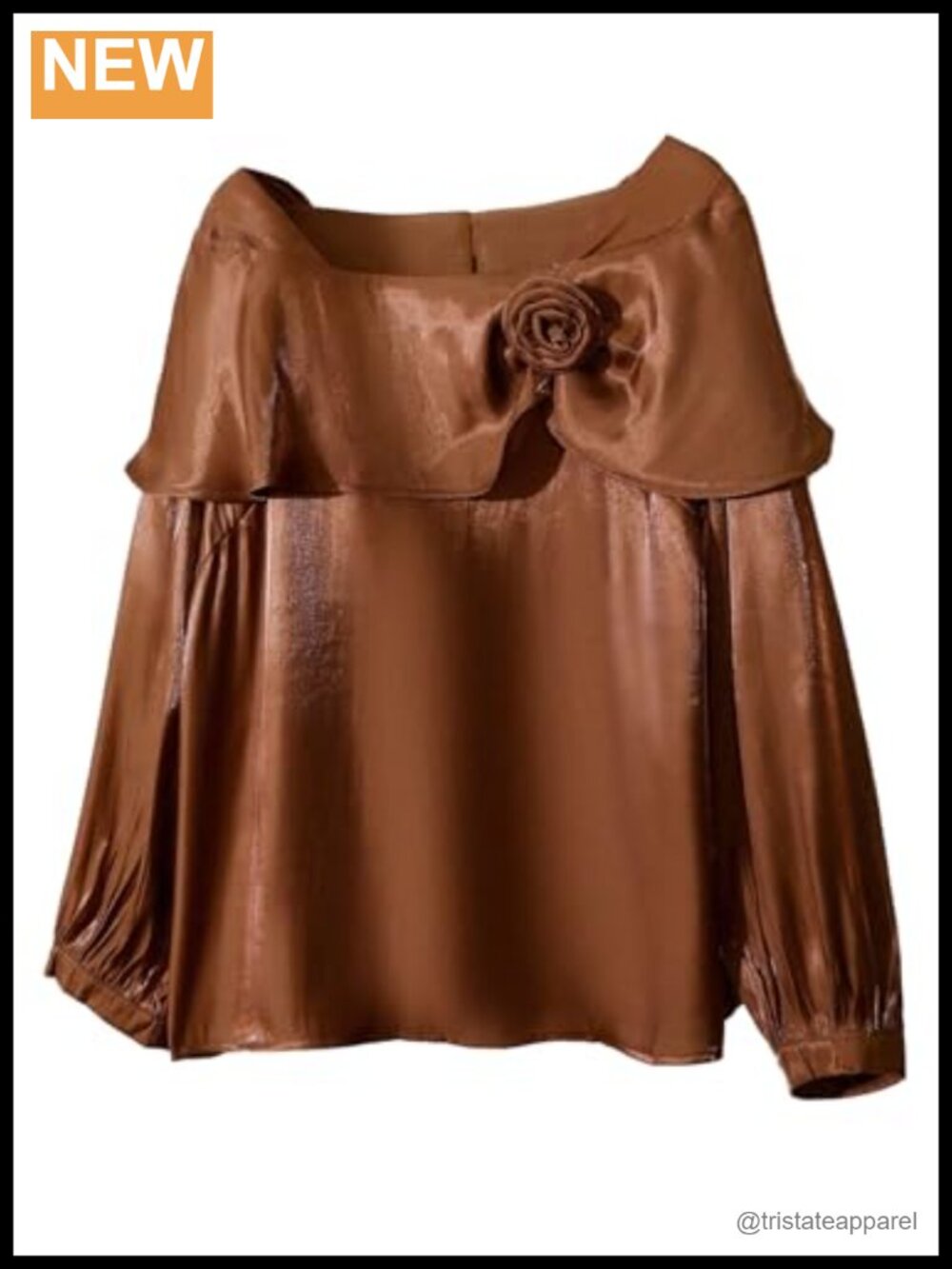 Plus Size 3D Floral Long Sleeve Blouse Viscose Square Neck